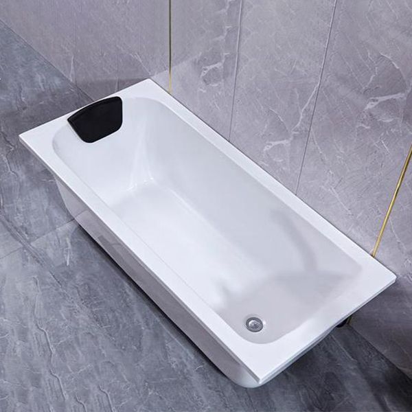 Modern Rectangular Bathtub Back to Wall Soaking Acrylic Freestanding Bath