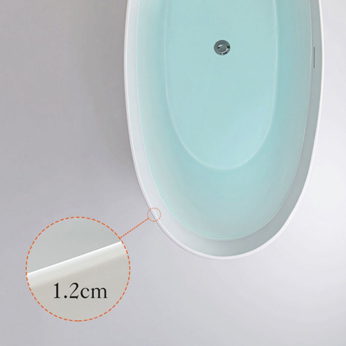 Antique Finish Stand Alone Bath Soaking Modern Oval Bath Tub