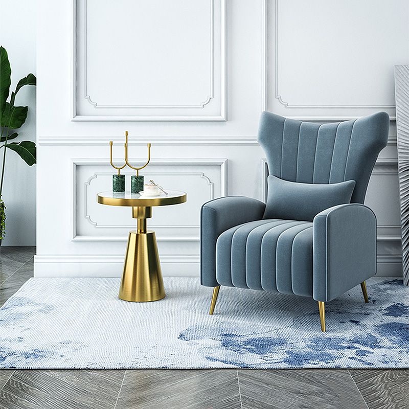 27.26"L x 34.15"W x 40.94"H Velvet Wingback Chair,Modern Sloped Arms Chair