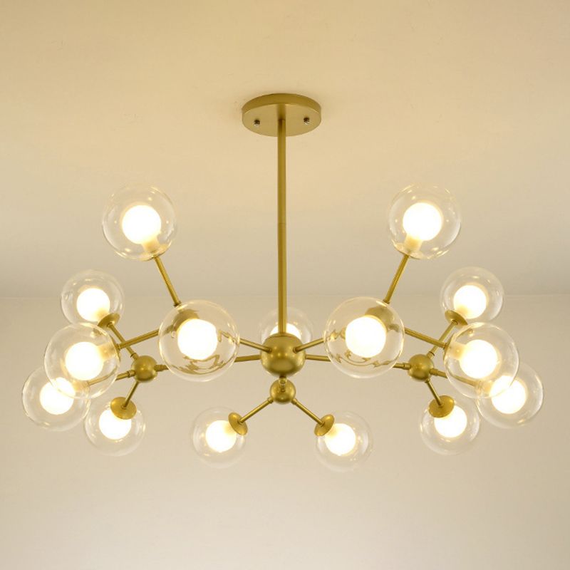 Radiale Kronleuchter leichte Einfachheit Glas Anhänger Beleuchtung für Wohnzimmer