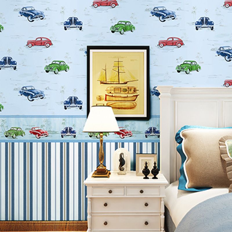 Neutral Color Car Decorative Wallpaper Non-Pasted Children's Bedroom Wall Decor, 57.1 sq ft.