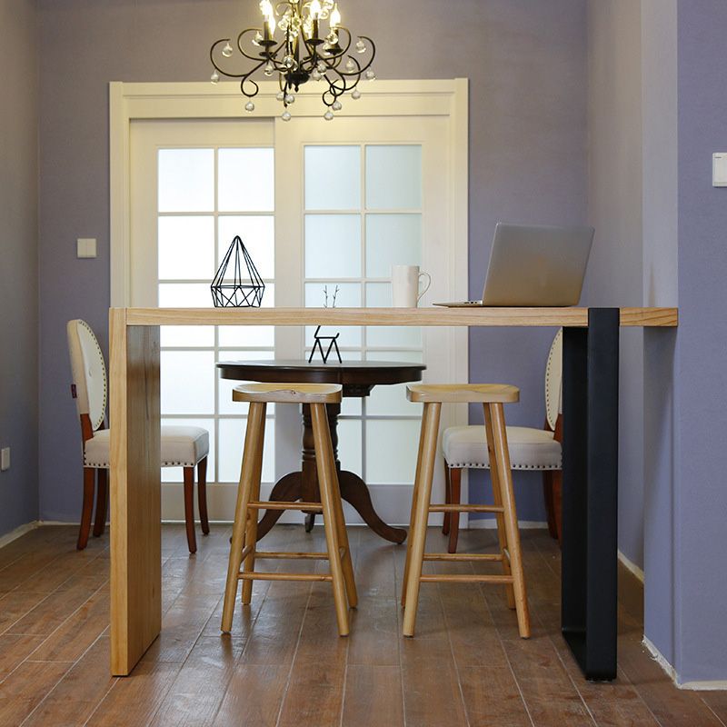 Modern Bar Height Table Solid Wood Top Bistro Bar Table for Patio Use