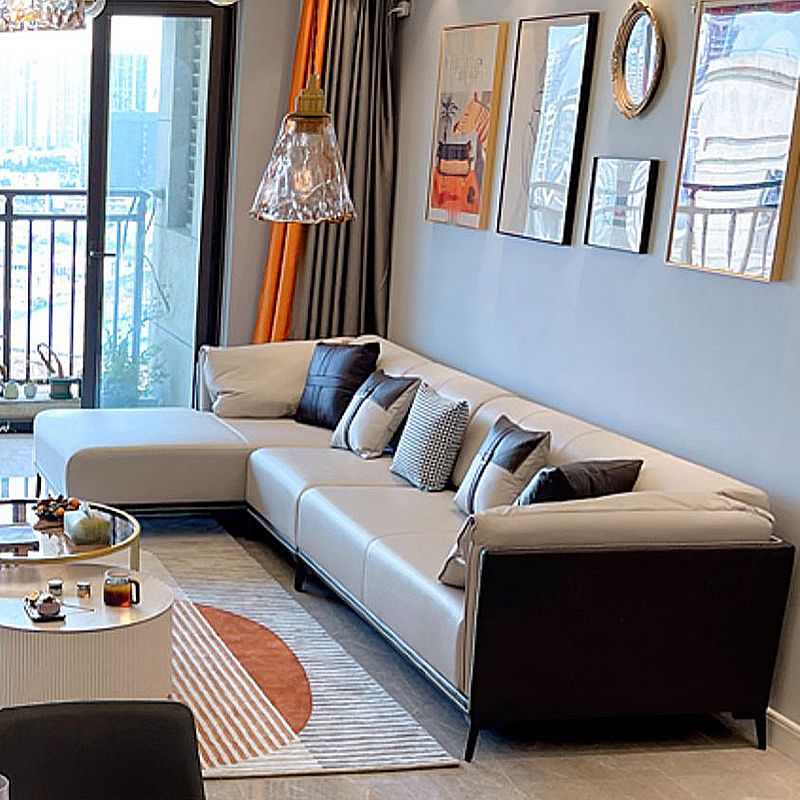 Modern Faux Leather Pillow Top Arm Sofa/Sectional Pillowed Back Cushions