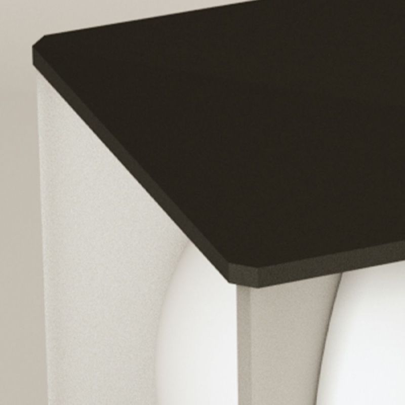 Metal Square Shape Solar Pillar Lamp Modern Style 1 Light Outdoor Lights in Black