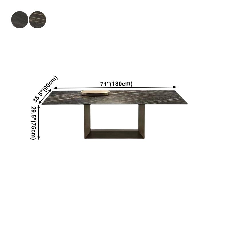 Industrial Sintered Stone Dining Table Rectangle Shape Standard Dining Table for Kitchen