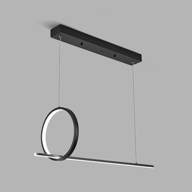 Idées d'éclairage d'île linéaire de forme moderne