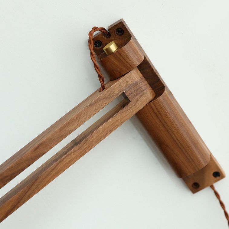 Japanese-Style Retro Style Armed Vanity Light Wood Single Vanity Light