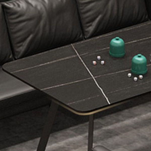 Metal Industrial Rectangle Indoor Table Sintered Stone Table for Kitchen and Dining Room