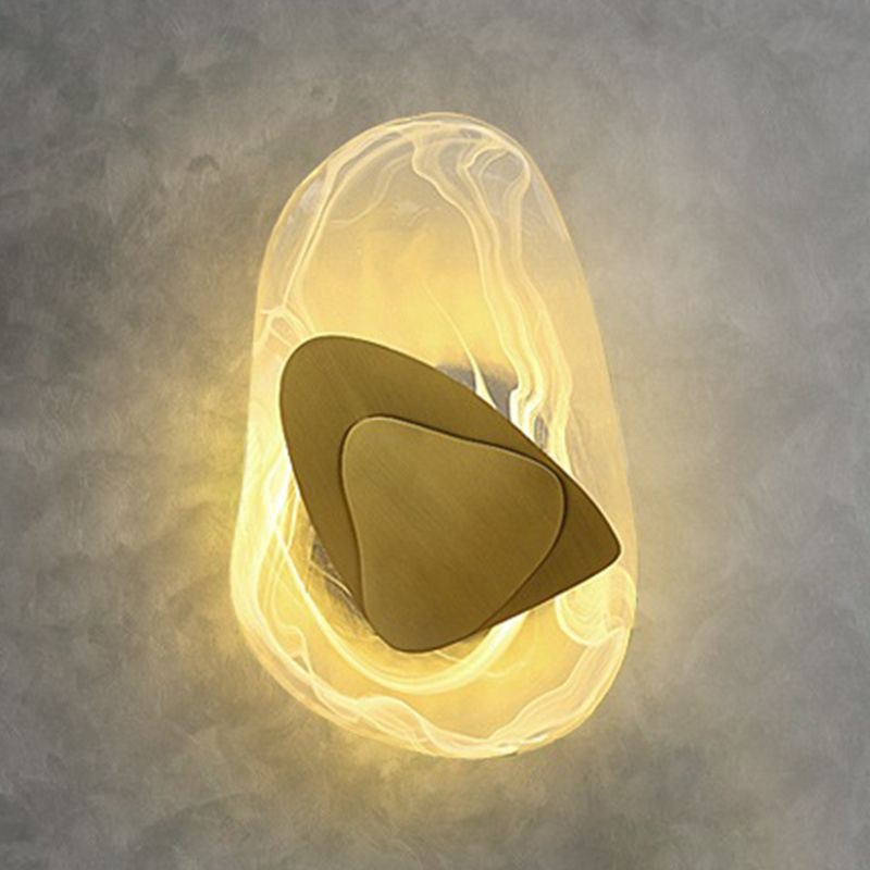 Contemporary Irregular Wall Light with Glass Shade for Living Room