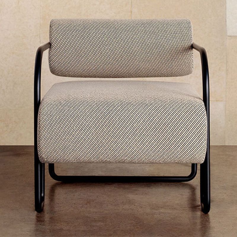 Industrial Style 26"Wide Fixed Back Metal Base Sponge Arm Chair