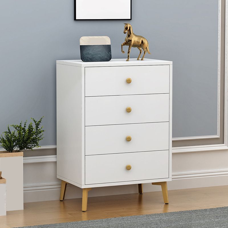 Accent Chest with Soft Close Drawers White Scratch Resistant Chest