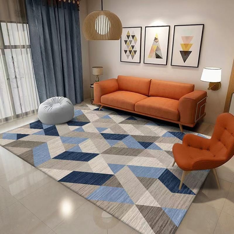 Tapis moderne moderne gris tapis de motif en polyester