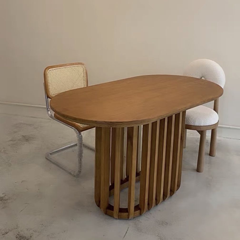 Mesa de comedor de madera sólida Mesa de pedestal de simplicidad para el comedor