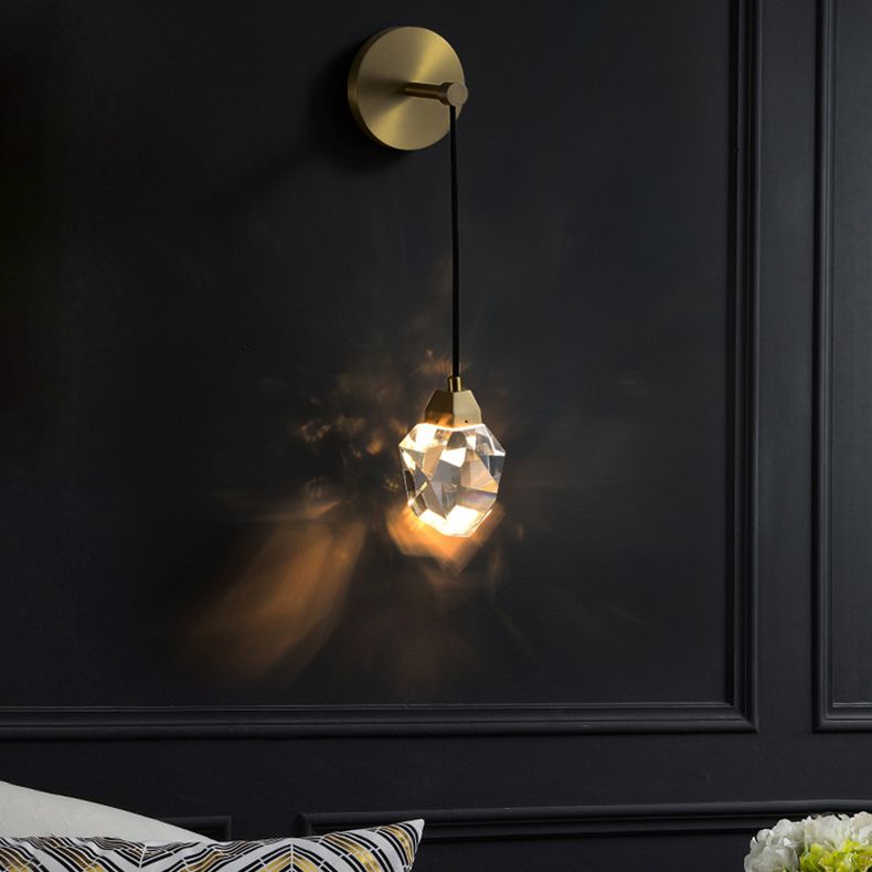 Multi-Faceted Sconce Wall Light Modern Luxury Style Crystal Sconces