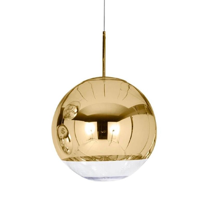 1 Light Glass Pendant Ceiling Lights Modern Spherical Hanging Ceiling Lights for Dining Room
