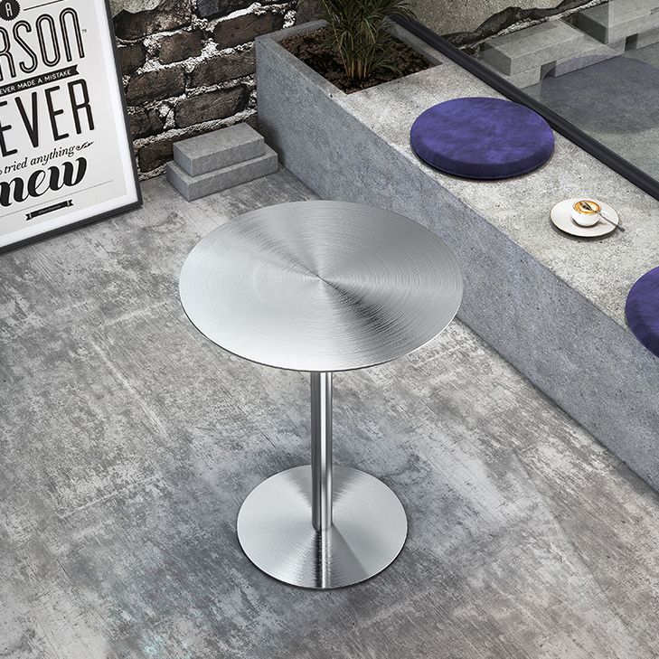 Round Counter Height Metal Dining Table in Steel Industrial Counter Table