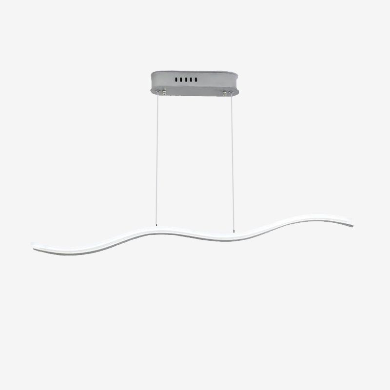 White Metal Hanging Pendant Lights Modern S Shape Hanging Lamps for Office