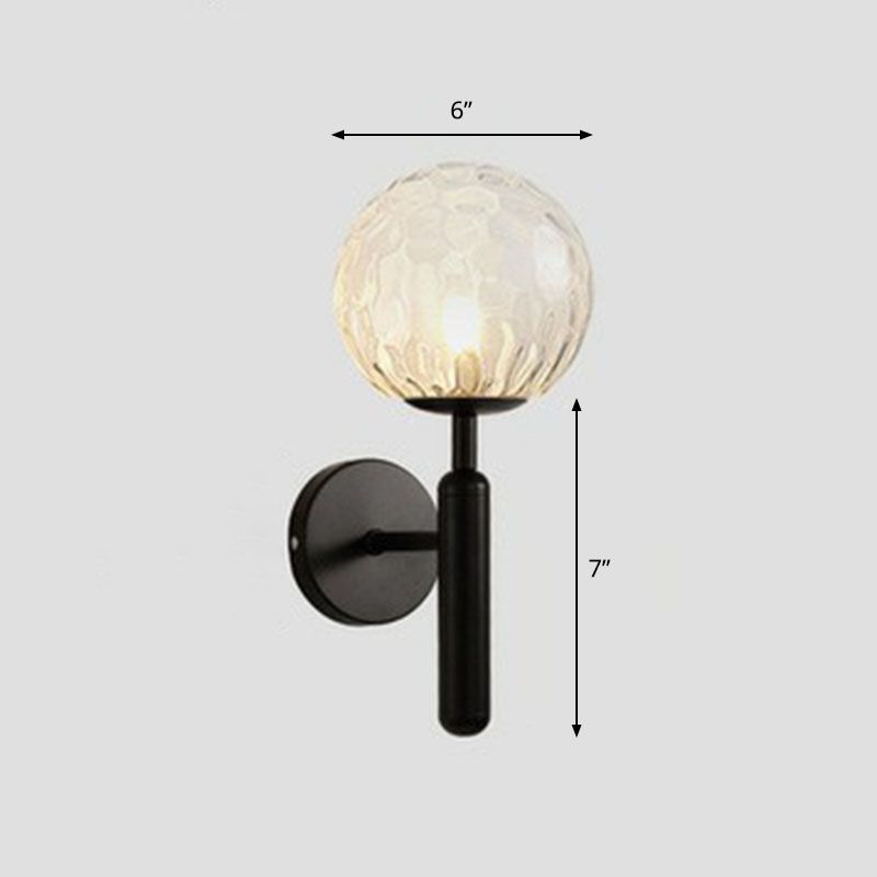 Glass Ball Mini Wall Light Kit Postmodern Single-Bulb Sconce Lighting Fixture for Bedroom
