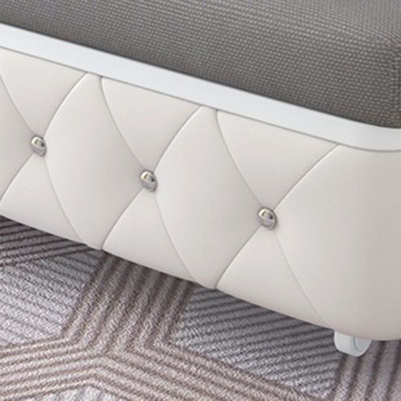 Contemporary Linen Square Arm Sofa Bed Foldable Standard Sofa for Living Room