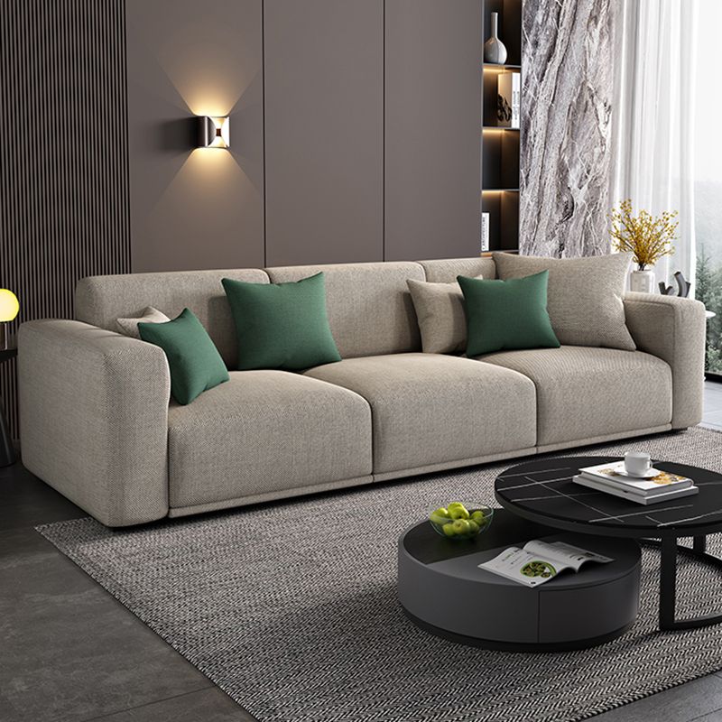 Modern Square Arm Standard Sofa Solid Wood Settee for Living Room
