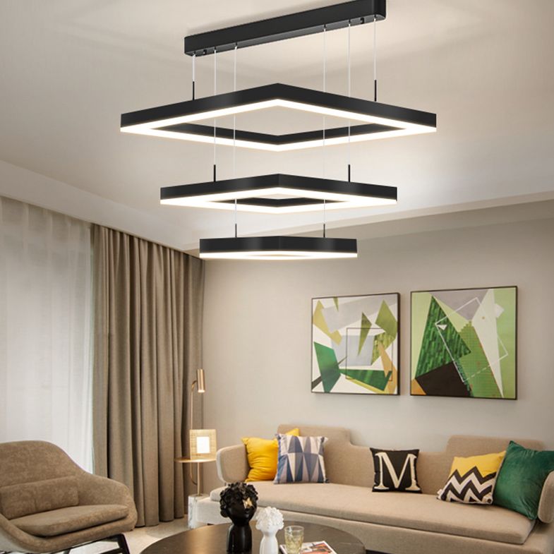 Modern vierkante kroonluchter verlichtingsarmaturen metaal kroonluchter licht