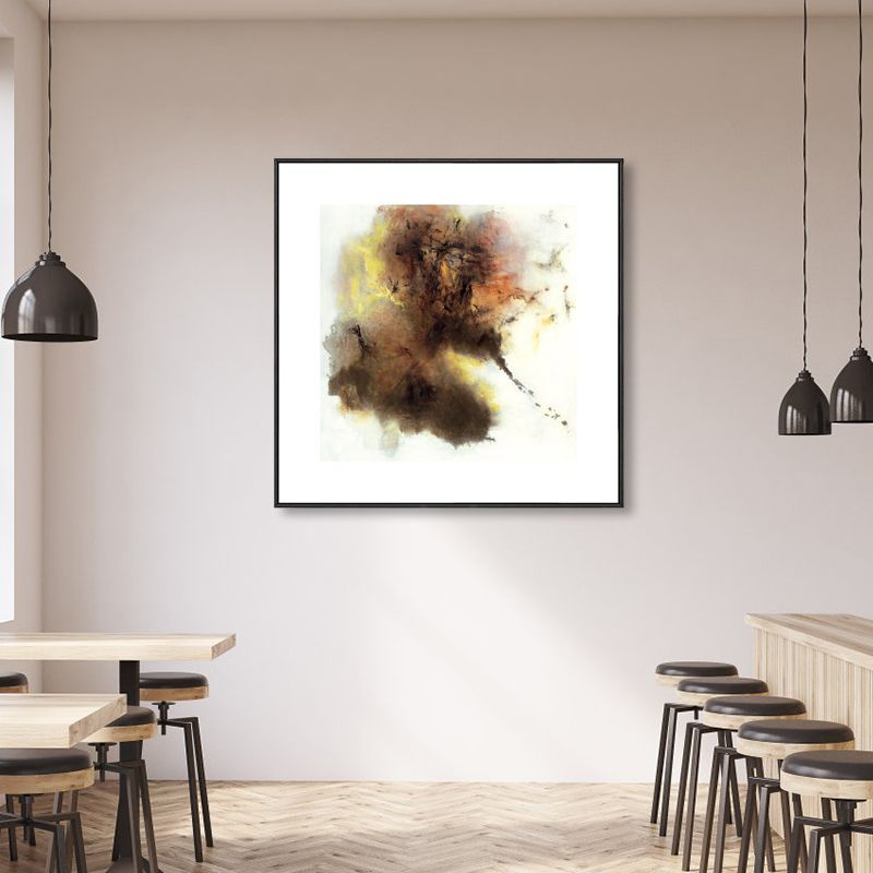 Hedendaagse kunst abstracte muur decor canvas getextureerde donkere kleur schilderij voor keuken