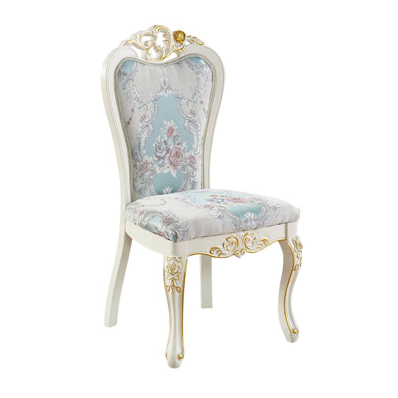 Upholstered European Style Restaurant Side Chair White Open Dining Chair