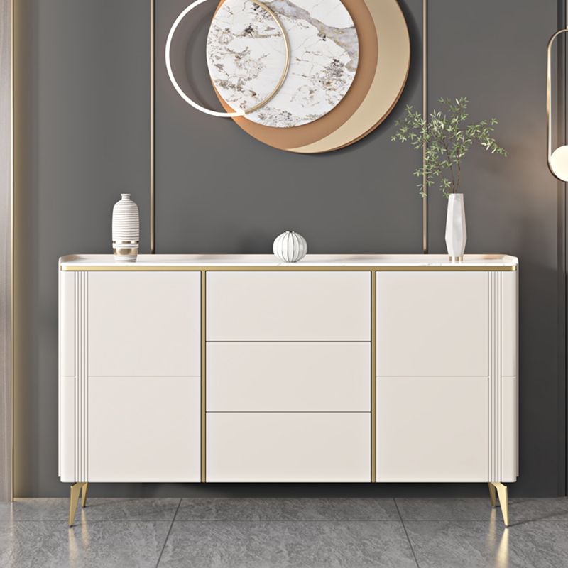 Contemporary Style Wood Sideboard Table with Cabinets and Drawers