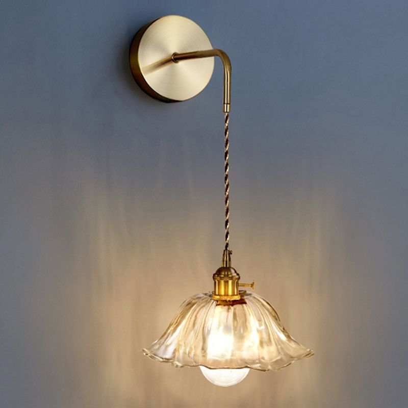 Nordic Style Wall Light Geometry Shape Wall Lamp with Glass Shade for Bedroom
