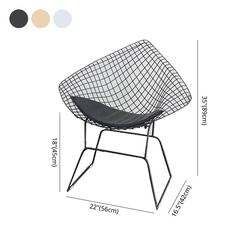 Noordse stijl eetkamerstoel zonder armloze stoelen voor keuken met metalen benen