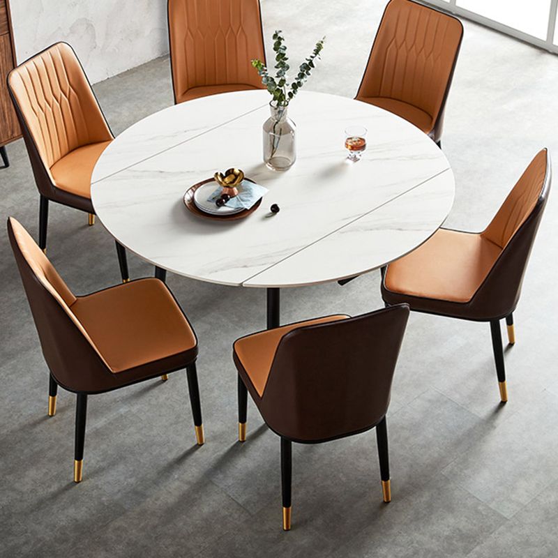White Contemporary Rectangular and Round Easy Folding Dining Table