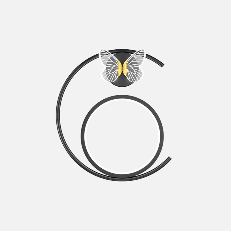 Accesorio de iluminación de pared acrílico mariposa LED minimalista Splecha de pared geométrica negra