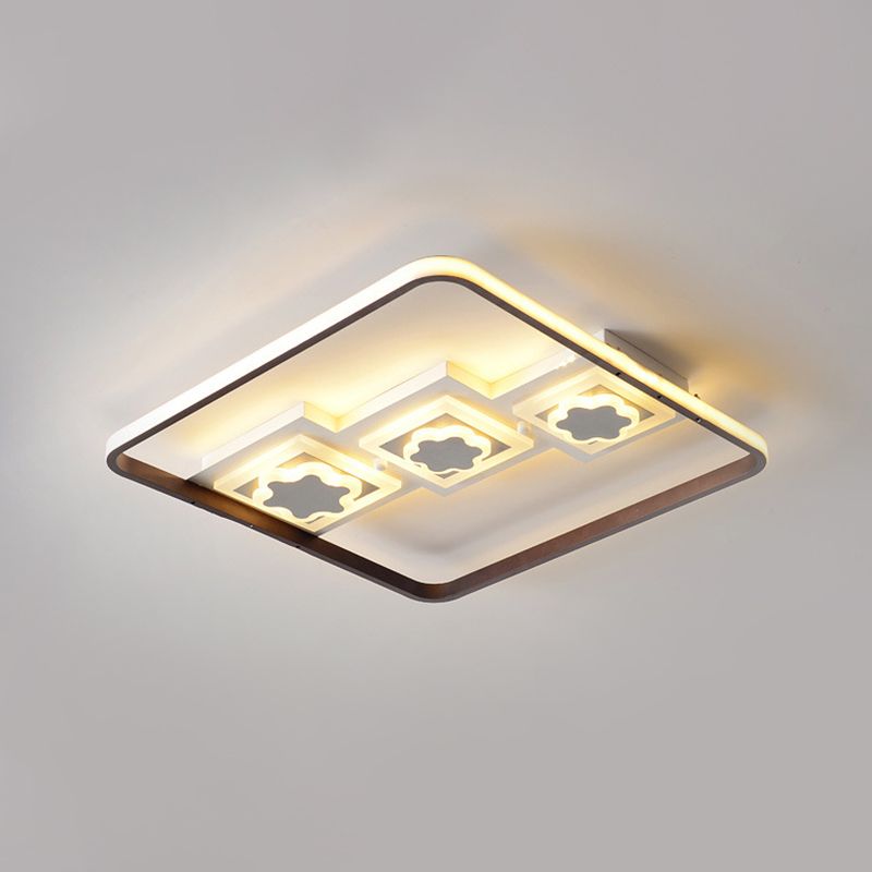 19.5 "/37.5" brede moderne geometrisch flush mount verlichting acryl woonkamer LED plafond lamp in zwart