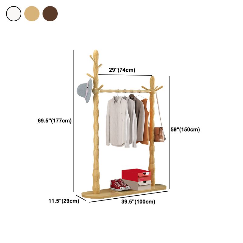 Contemporary Style Open Armoire Pine Wood Armoire with Clothing Rod