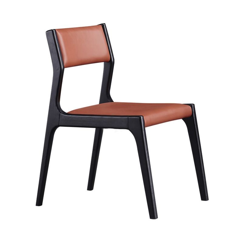 Silla de comedor de madera industrial, silla lateral de comedor con respaldo abierto sin brazos