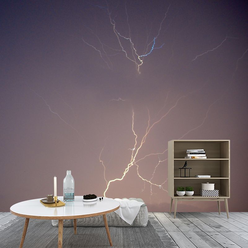 Lightning Contemporary Wall Mural Modernist Wall Covering for Bedroom Decor