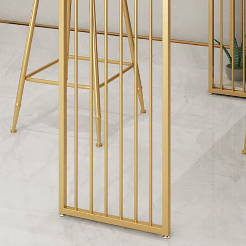 Glam Style Rectangle Counter Table Marble Top 42-inch Height Table for Dining Room