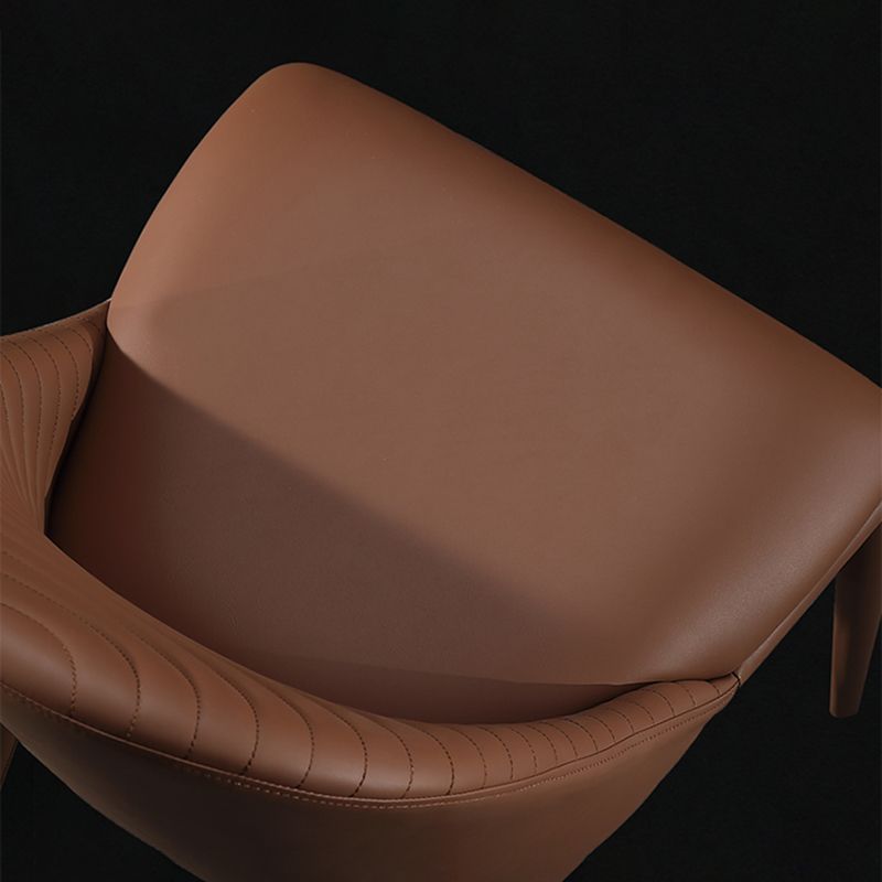 Parsons Side Chair Leather Metal Base Dining Chair for Dining Room