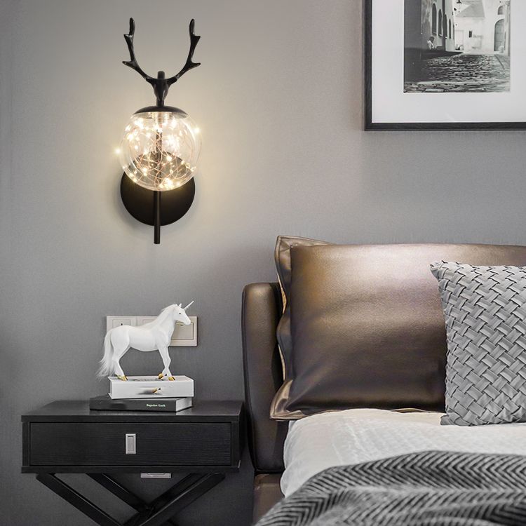 Nordic Modern Wall Mount Light Simple Glass Shade Wall Sconce Lamp Fixture for Living Room