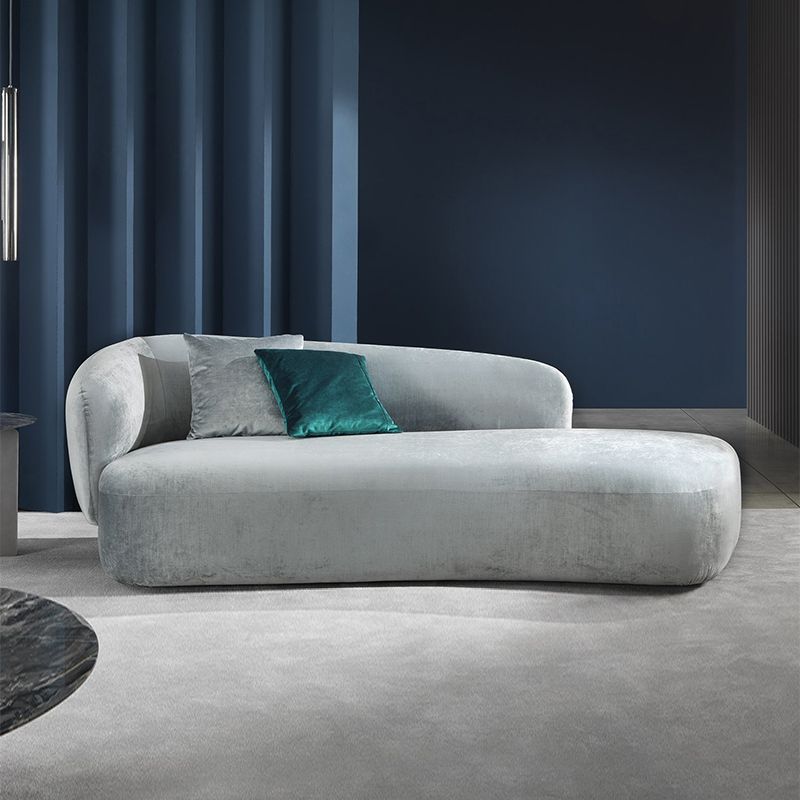 Modern Chaise Lounge Couch Recessed Arm Chaise Lounge  with Pillows