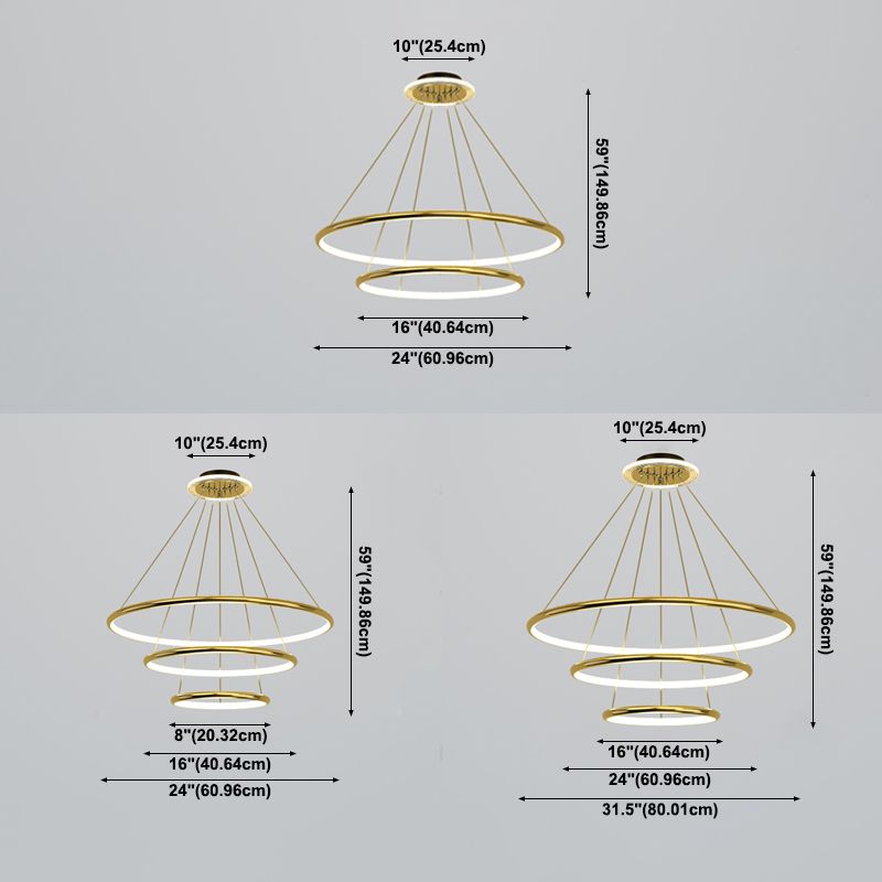 Wheel Shape Chandelier Lights Modern Metal Chandelier Lighting Fixtures in Gold