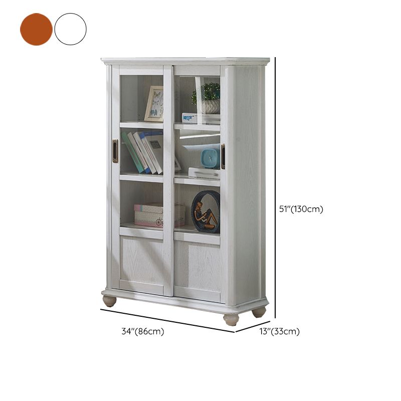 Vertical Solid Wood Bookcase Contemporary Closed Back Bookshelf