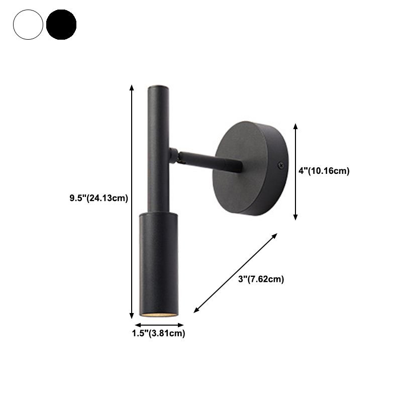 Modern Style Reading Wall Light Sconce Ceramic 1 Sconce Light in White/ Black