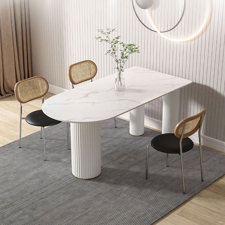 Metall zeitgenössische freie Form eines Esstischs Sintered Stone Tisch für Zuhause