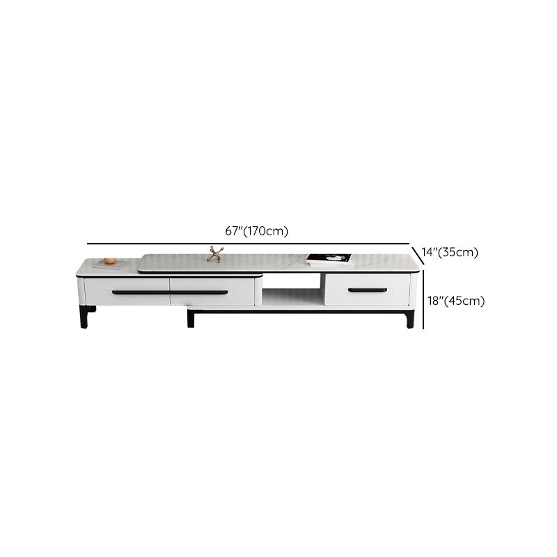 4 Legs Rectangle Contemporary Slate Single Coffee Or End Table with Drawers