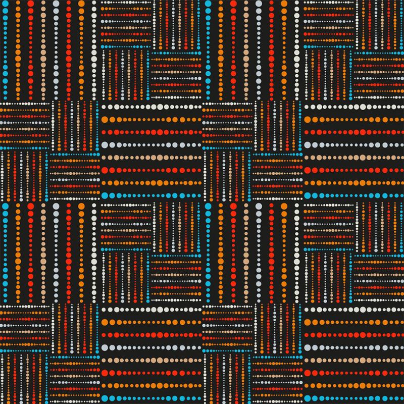 Boho Beaded Check Mural Wallpaper Orange-Blue Stain Resistant Wall Decor for Home