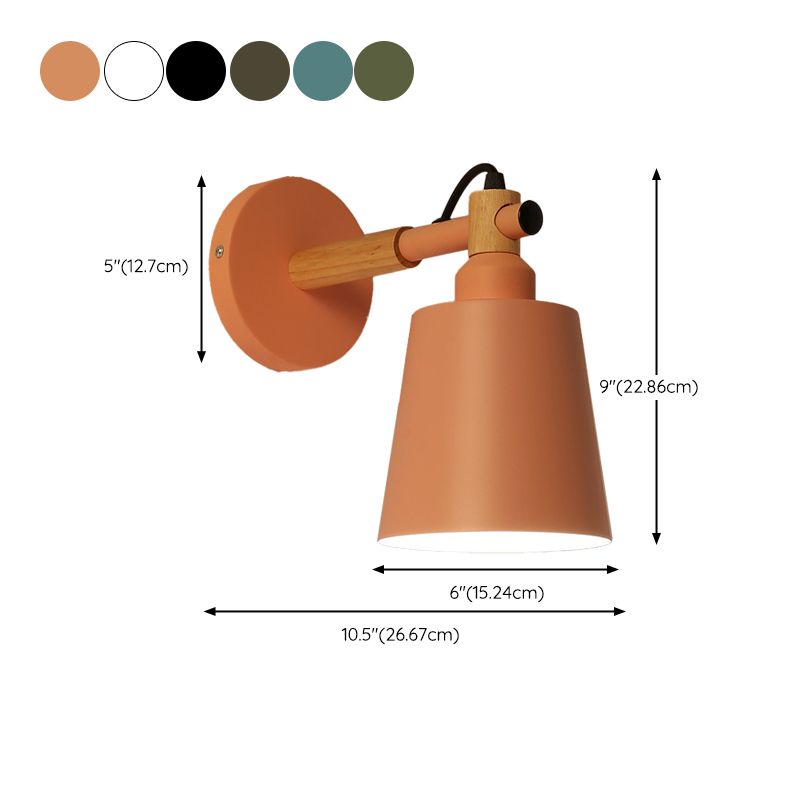 Modernism Metal Shaded Wall Light 1 Light Polish Finish Lighting for Hallway