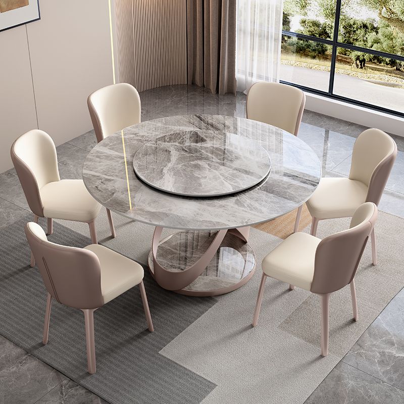 Nordic Glam Dining Round Table Dining Sintered Stone Table for Restaurant