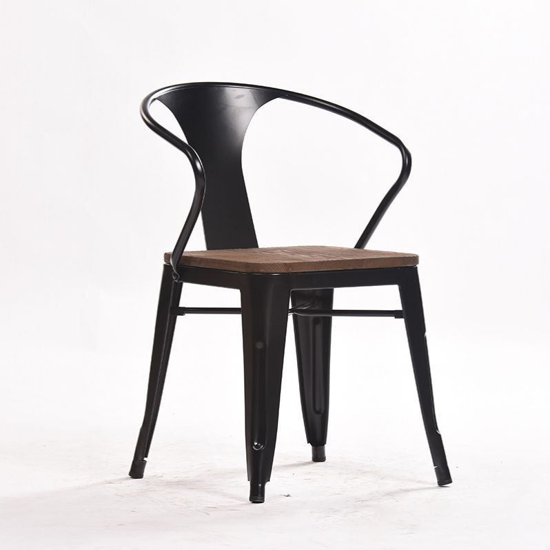 Industriële eetgelegenheden stackbare fauteuil met metalen benen (set van 4)