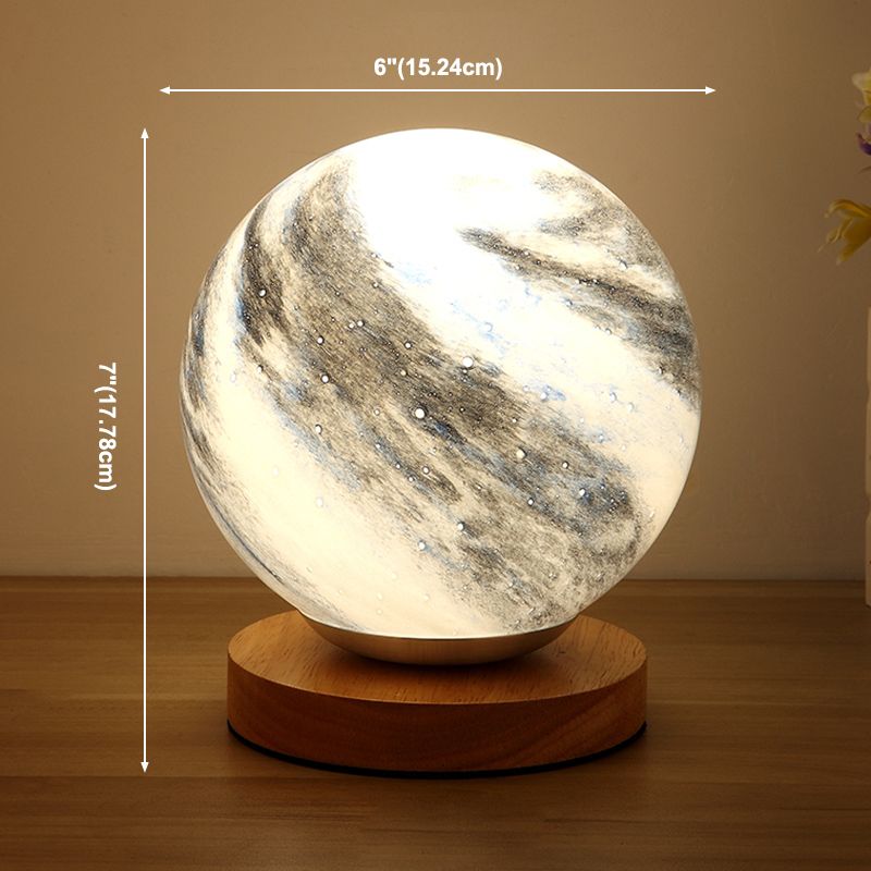 Planet Glass Lampshade Table Lamp Modern Style Creative Globe Desk Light